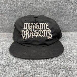 Imagine Dragons Band Hat Black Recycled Nylon Metal Logo Snapback AS Colour